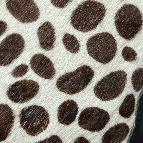 Leatherneck USA Black & Red Animal Print Calf Hair Shoulder Bag Approx. 12 x 11 - Picture 7 of 15